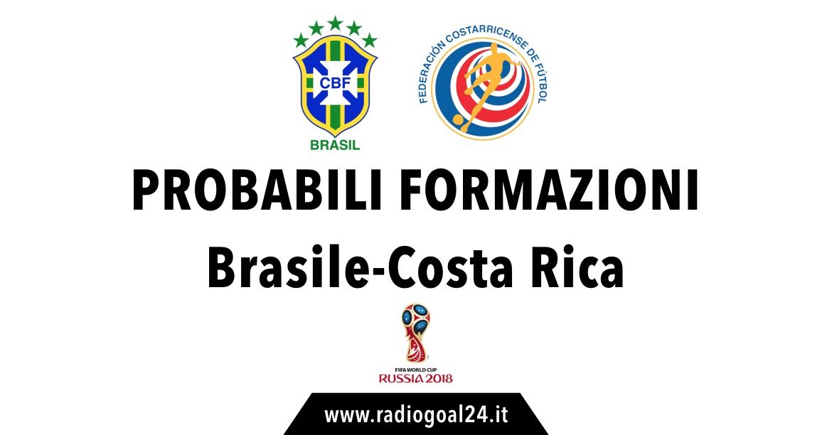 Brasile-Costa Rica probabili formazioni