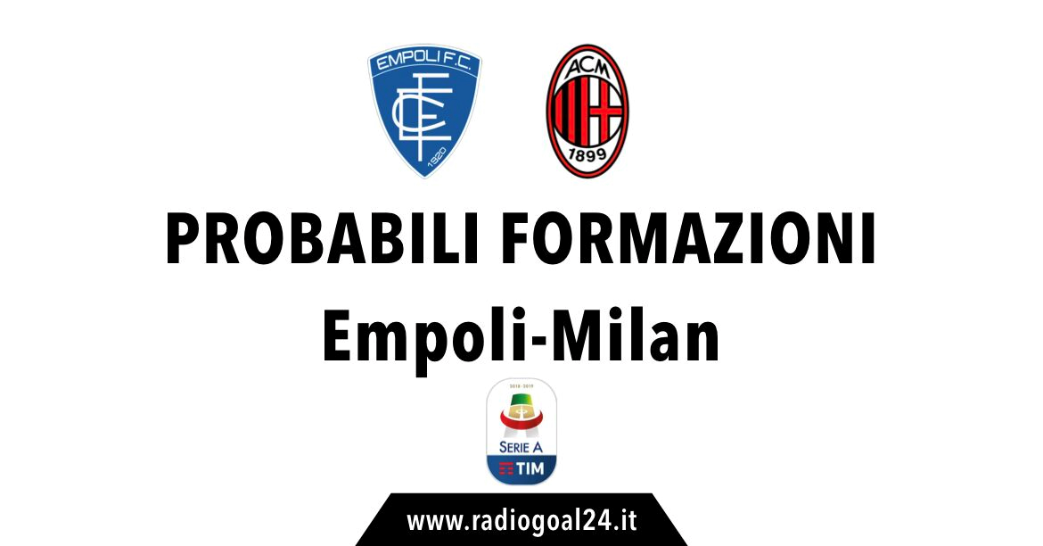 Empoli-Milan probabili formazioni