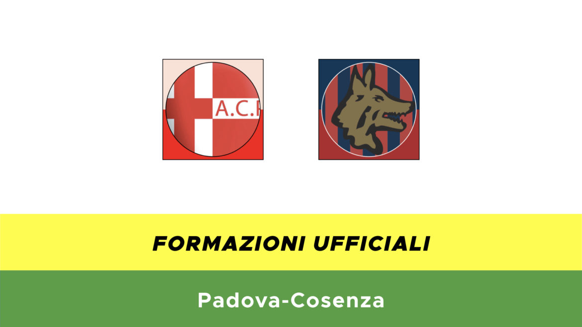 Padova-Cosenza formazioni ufficiali