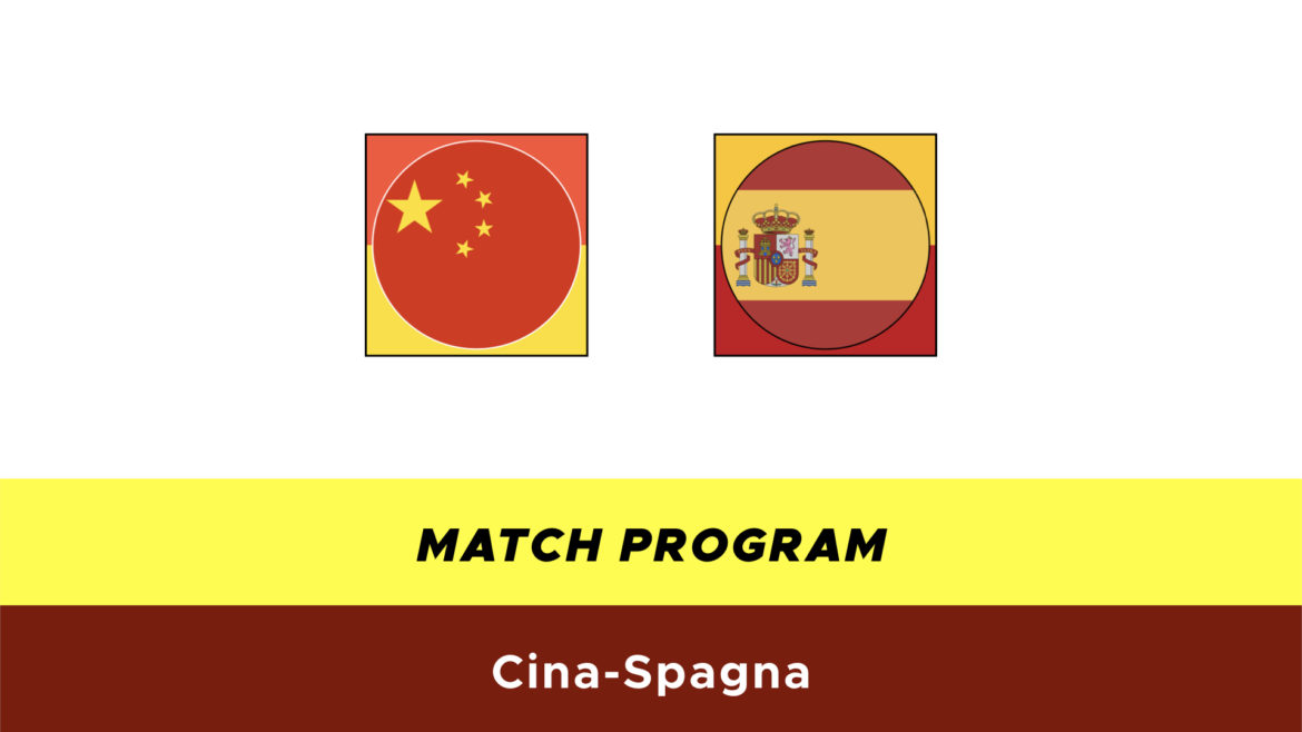 Cina-Spagna formazioni ufficiali