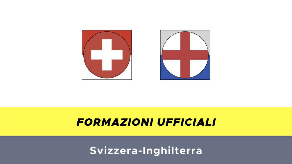 Svizzera-Inghilterra formazioni ufficiali