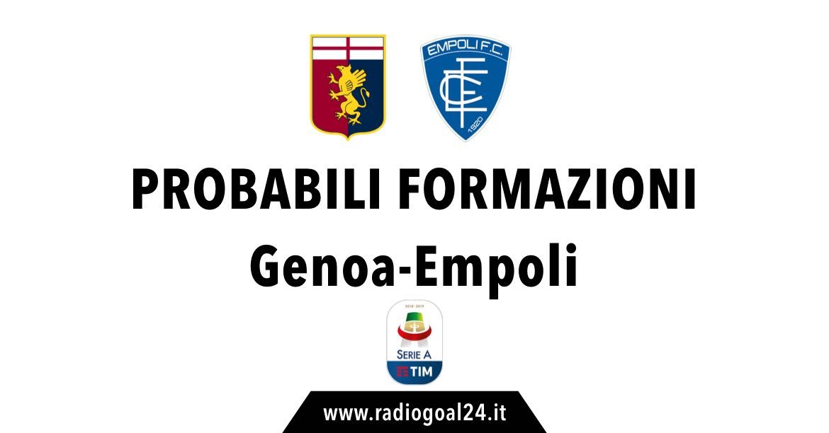 Genoa-Empoli probabili formazioni