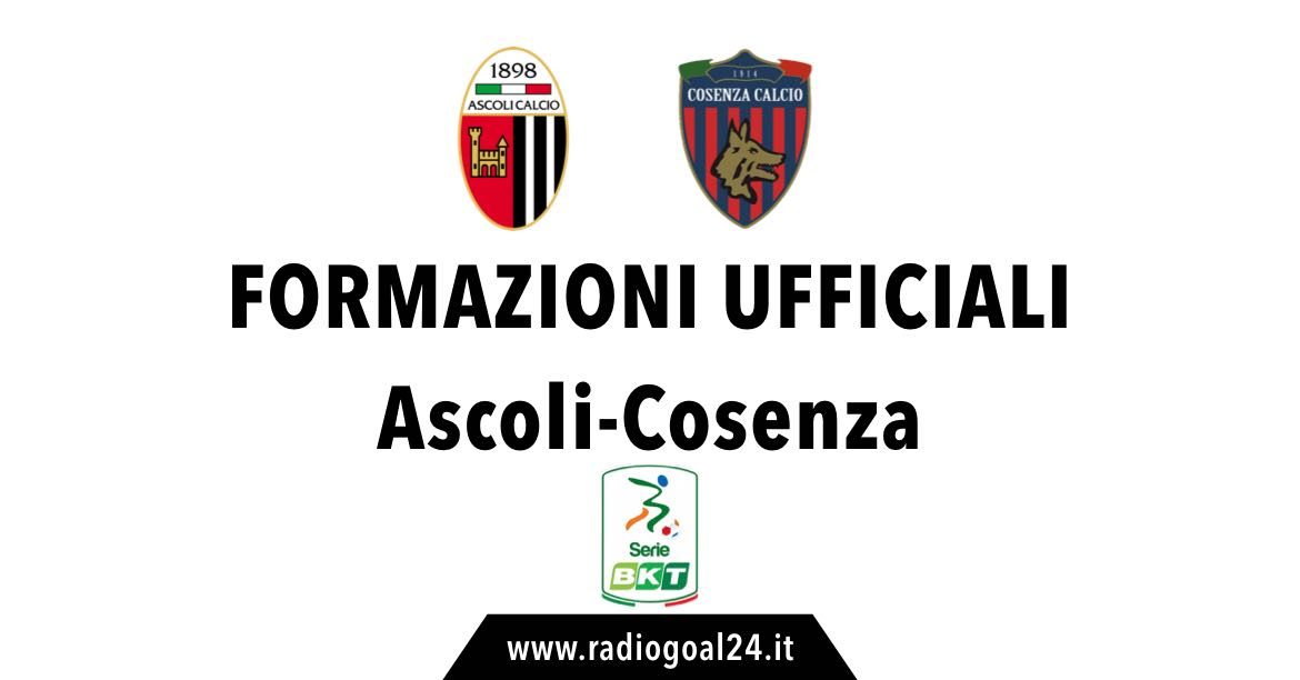 Ascoli-Cosenza formazioni ufficiali