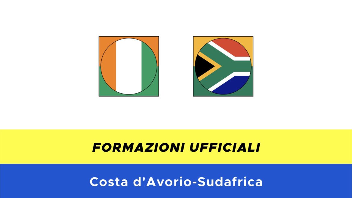 Costa d'Avorio-Sudafrica formazioni ufficiali